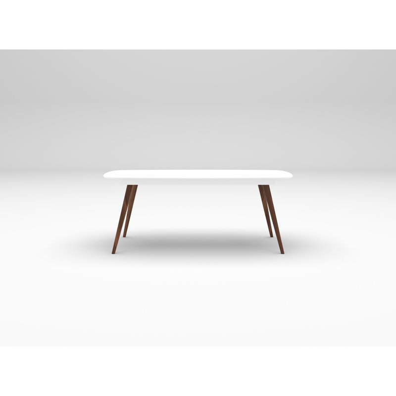 Table de salle à manger à rallonge en bois massif Star, Laque blanche