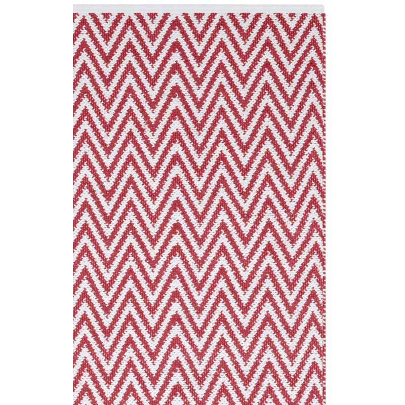 Haqeem Hand Woven Cotton Chevron Rug, Rectangle 5' x 7'