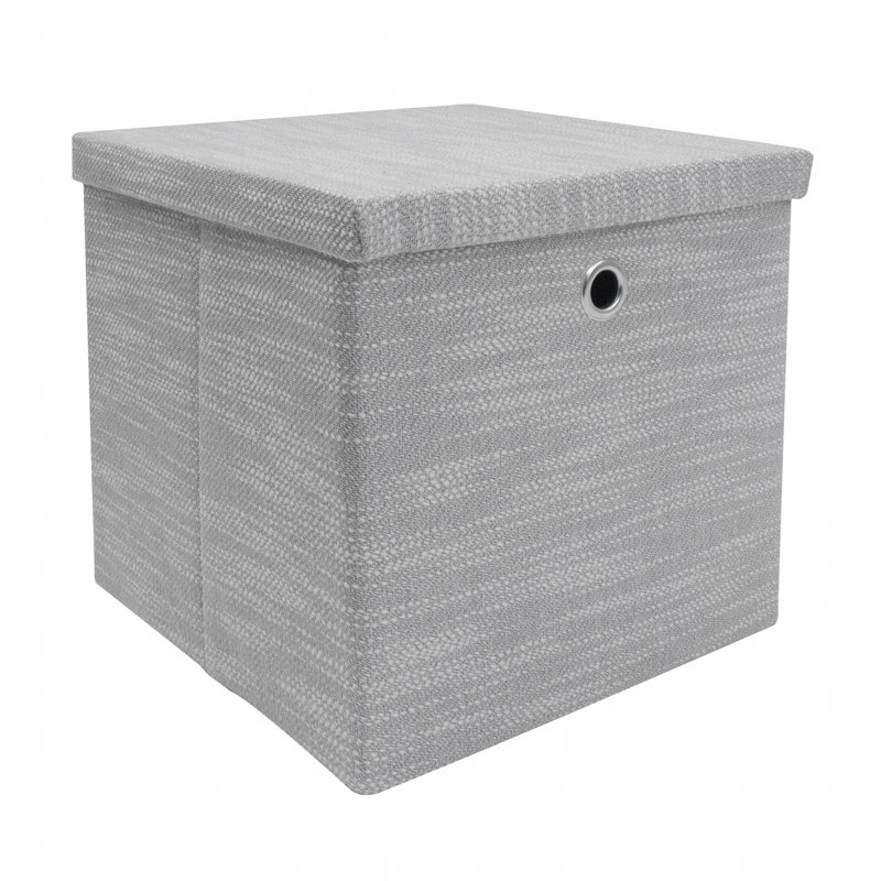 17 Stories Fabric Decorative Basket, Light Grey, No