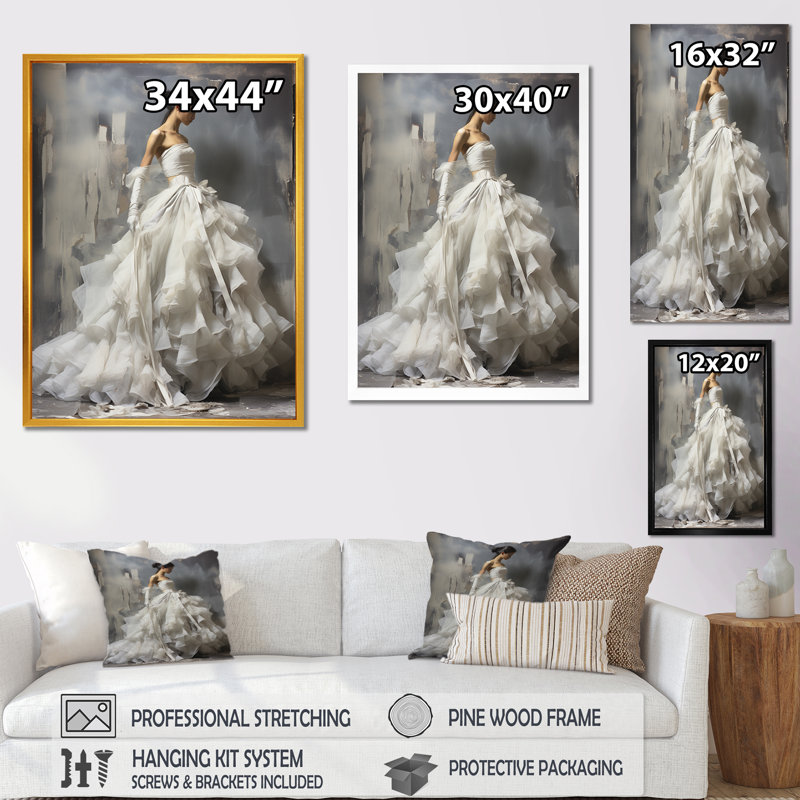 «Gray Modern Ballet Dance Motion I - Fashion», art mural, Toile tendue, H 44 po x l 34 po x P 1,5 po