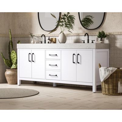 72 inch Double Bathroom Vanity_Traditional_VF60672
