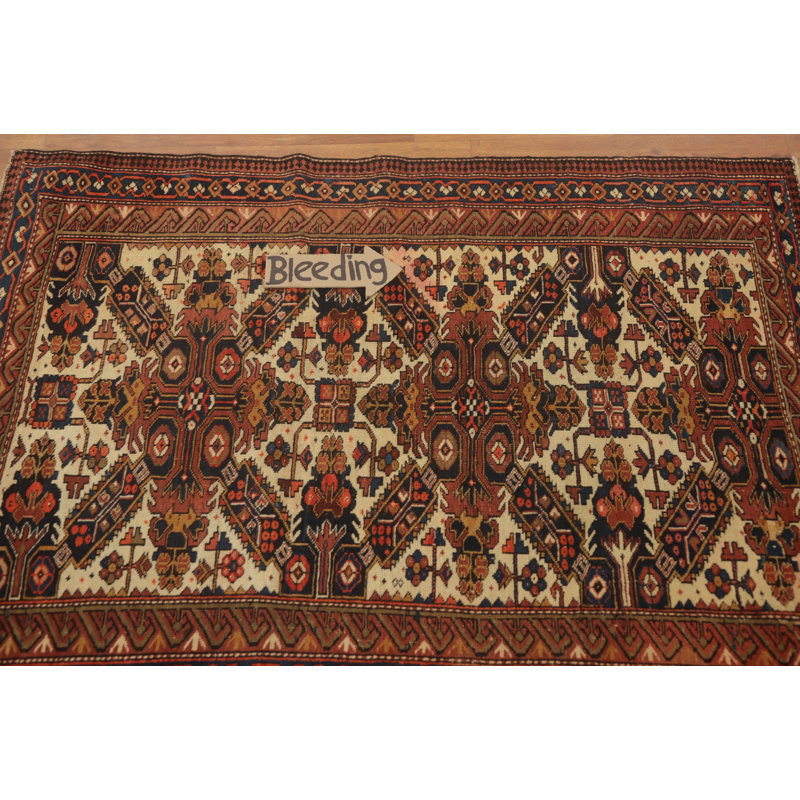 Tapis à teinture végétale antique pré-1900 3 x 4