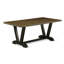 L'ensemble de table moderne 5 pièces se compose d'une table Mid-Century patinée et de 4 chaises Parsons en tissu Shitake à haut dossier - Finition noire brossée-716352466-716352467