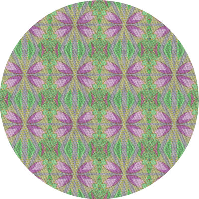 Tapis mauve/vert à motifs