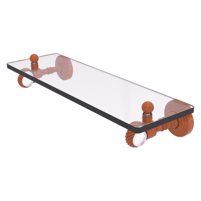 Tablette en verre avec accents torsadés de la collection Pacific Grove, H 3,2 po x l 16 po x P 5,1 po, Étincelle d'automne