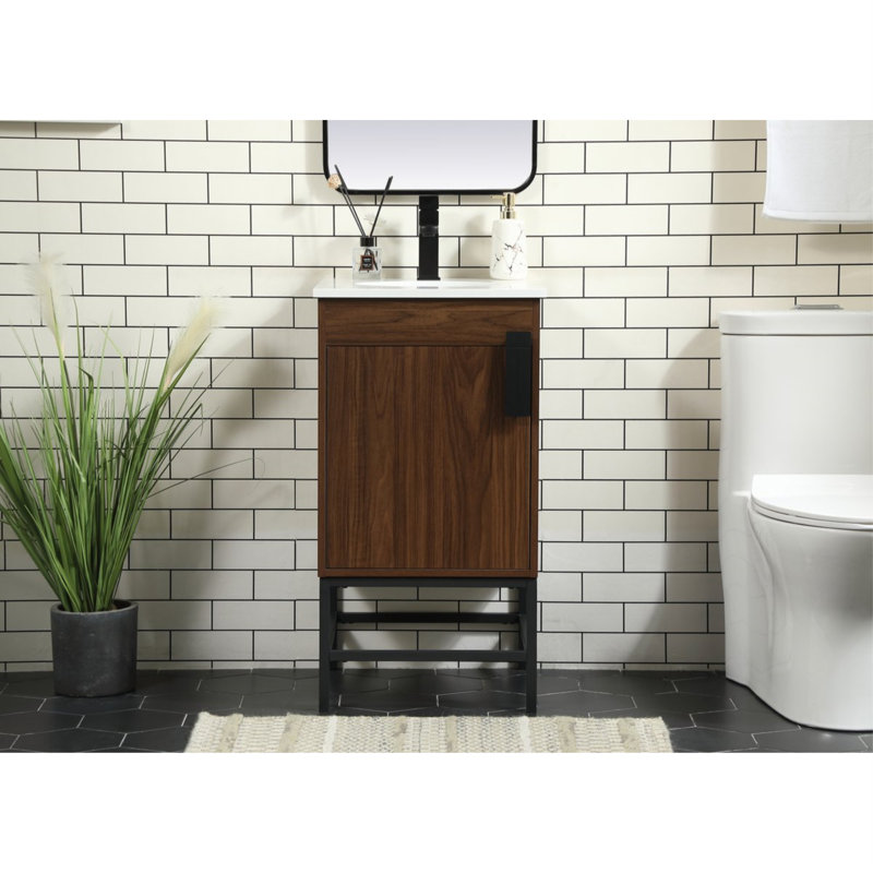 Ensemble de meuble-lavabo simple 18 po Eugene, Noyer
