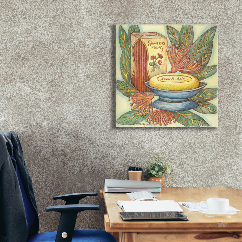 «Savons Des Fleurs» par Andrea Strongwater, art mural sur toile, H 26 po x l 26 po x P 1,5 po