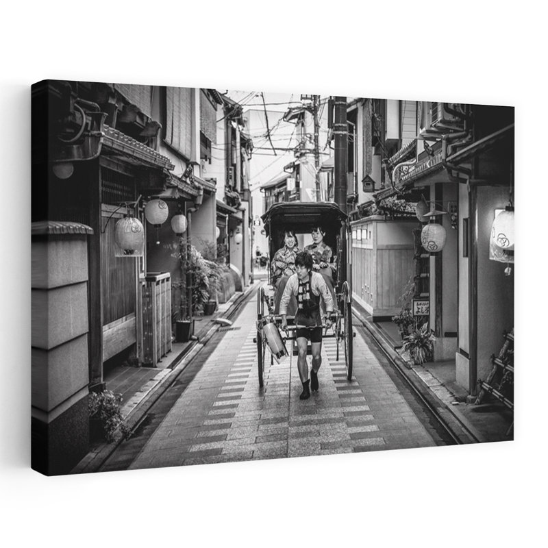 «Rickshaw japonais», impression d'art mural contemporain, 16" H x 24" W