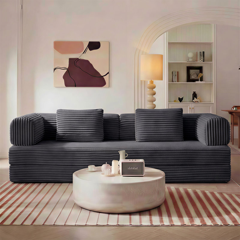 Canapé modulaire Loveseat Boneless, Gris antique