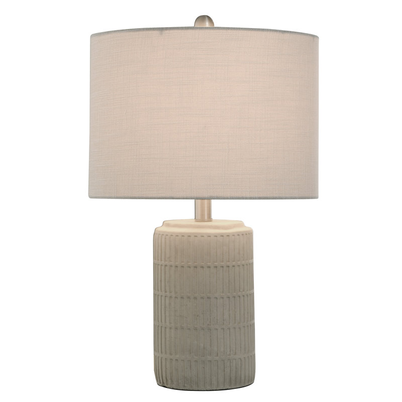 Lampe de table patinée 21 po Kaler, Gris ciment naturel