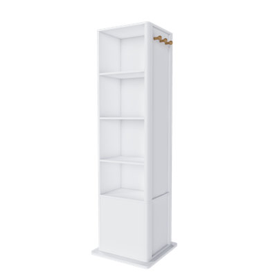 4 in 1 Rotating Jewelry Armoire with Full Length Mirror Storage Cabinet for Bedroom