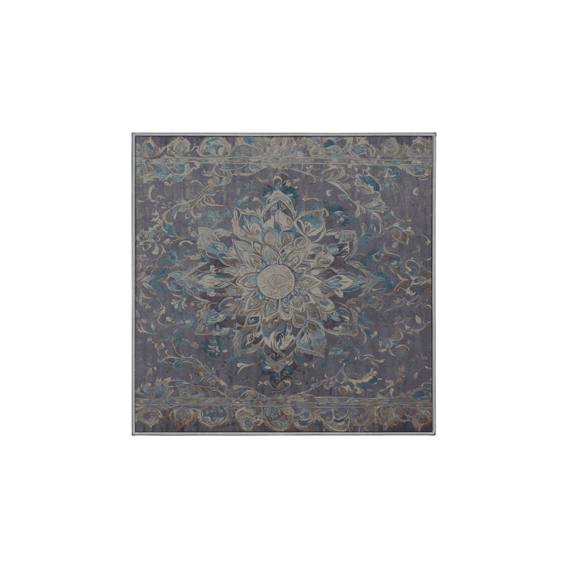 Machine Washable Gray Area Rug, Square 7'