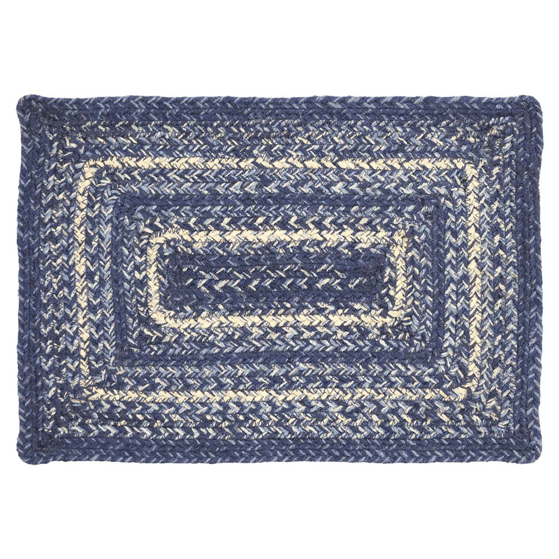  Birtwhistle 18" Placemat, Indigo/Powder Blue/Cream