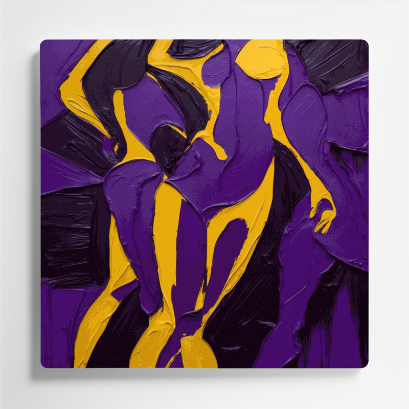 Abstrait art figuratif 69, métal mauve, H 12 po x l 12 po