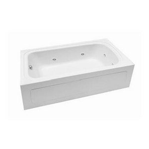 72'' x 36'' Whirlpool Acrylic Bathtub, Left, White