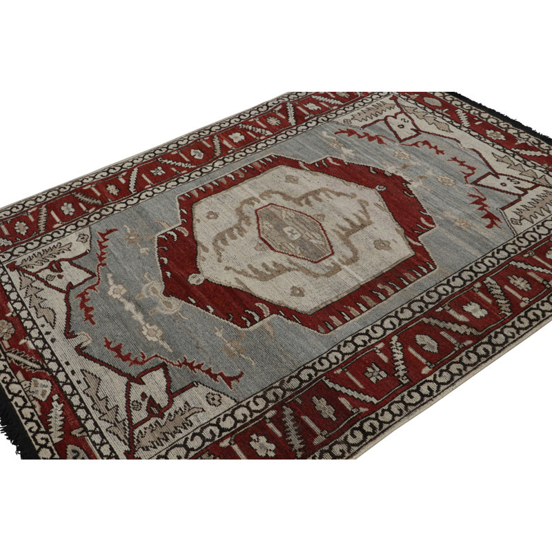 Burano Hand Knotted Wool Geometric Area Rug, Rectangle 8' x 10'