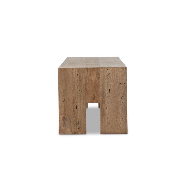 Abaso Dining Bench, Rustic Wormwood Oak