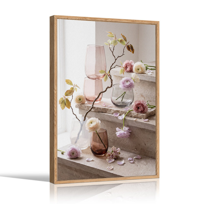 Art mural en toile Pastel Ranunculus, H 24 po x l 18 po