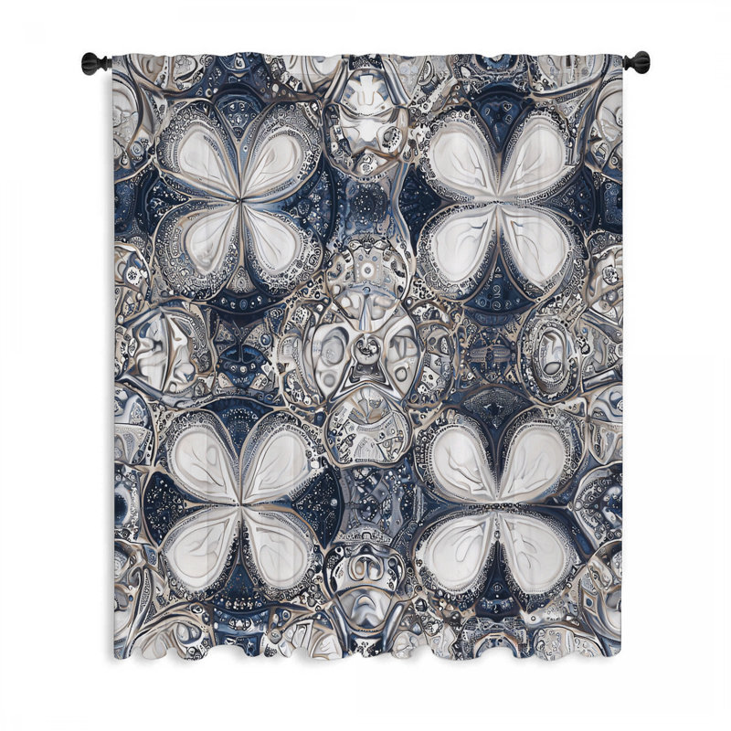 Abstract Pattern Window Curtains, Graphics Blockout & Sheer Curtains - 1 Panel, 50'' W x 84'' L