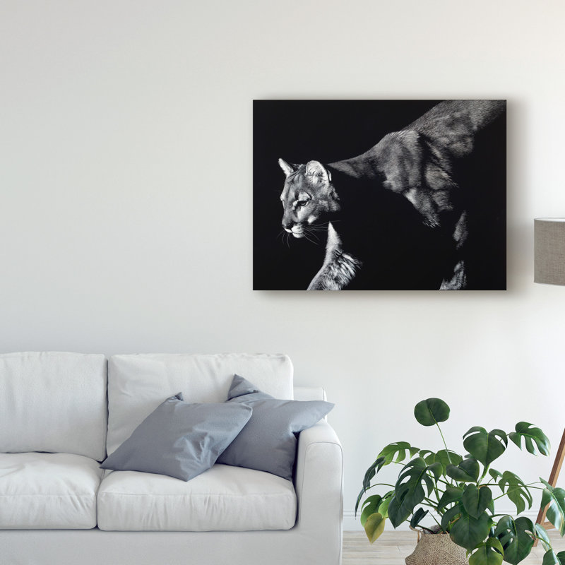 « prowler lion », reproduction de photo sur toile tendue, H 14 po x l 19 po x P 2 po