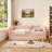 Daybed With Trundle, Sofa Bed, No Box Spring Needed, USB Port, Adorable Wave Shaped, Linen Fabric-319719843-326298026