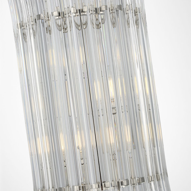AERIN Rhine 12" Pendant with Crystal, Polished Nickel