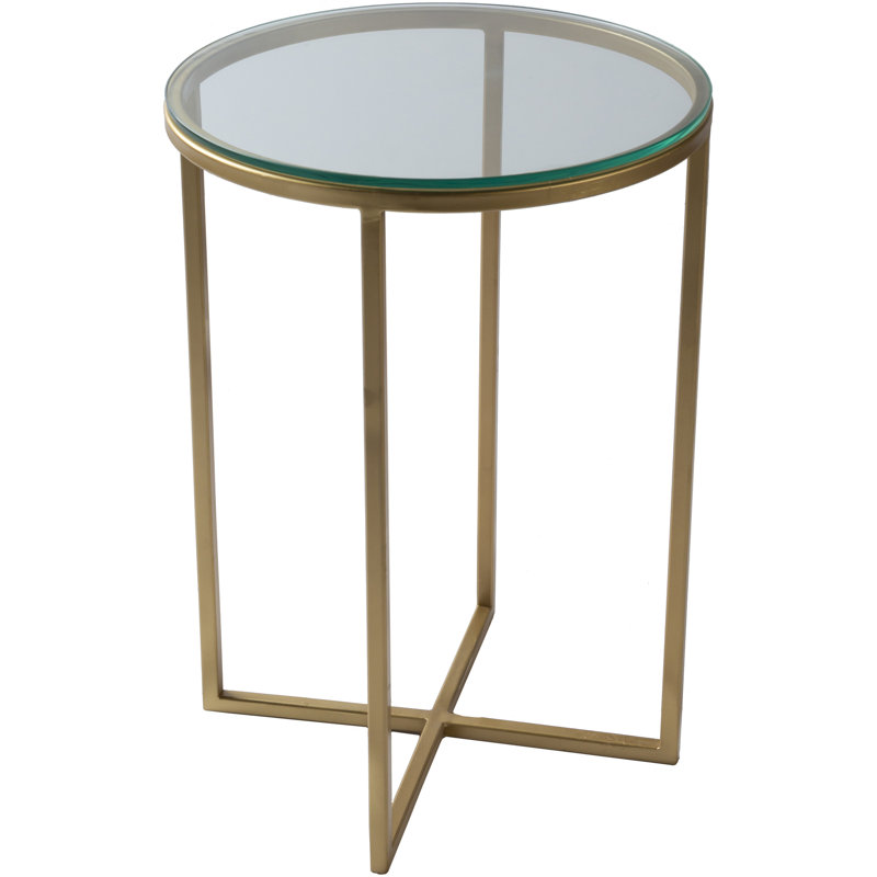 Lonniesha Glass Top End Table