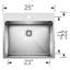 Quatrus 25" L x 22" W Drop-In/Undermount Stainless Steel Laundry Sink