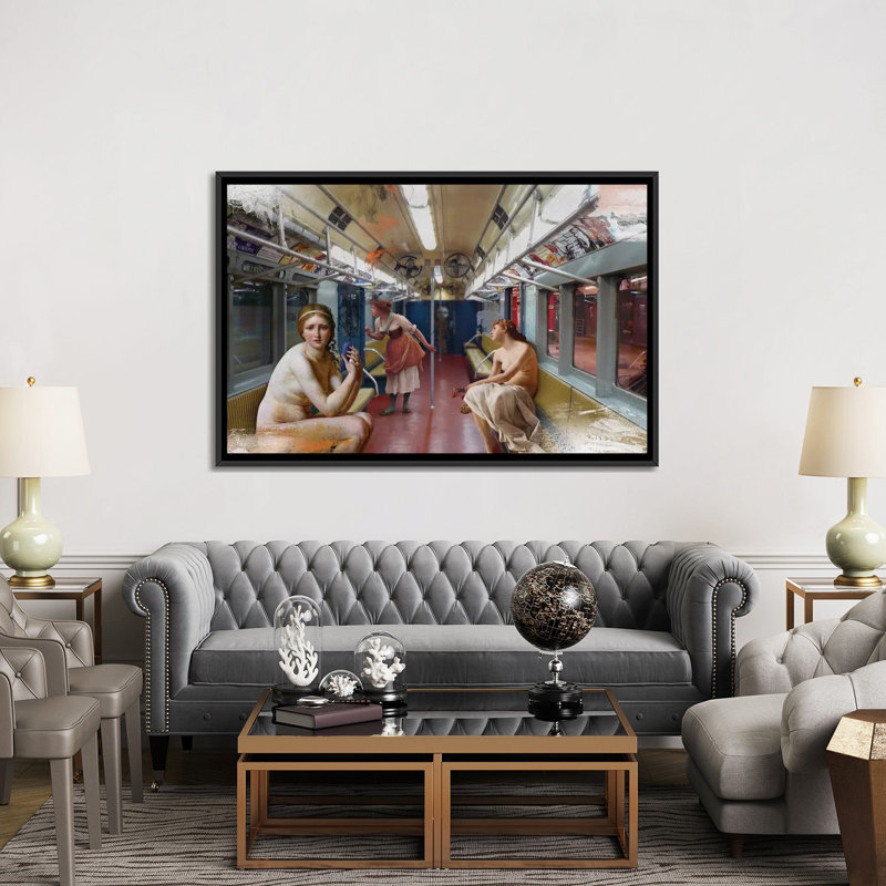 «Subway», reproduction sur toile, H 18 po x l 26 po x P 1,5 po, Toile encadrée noire, Pas de tapis