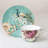 Grace Tea Ware Peacock Lotus Garden Teacups & Saucers, Set of 4