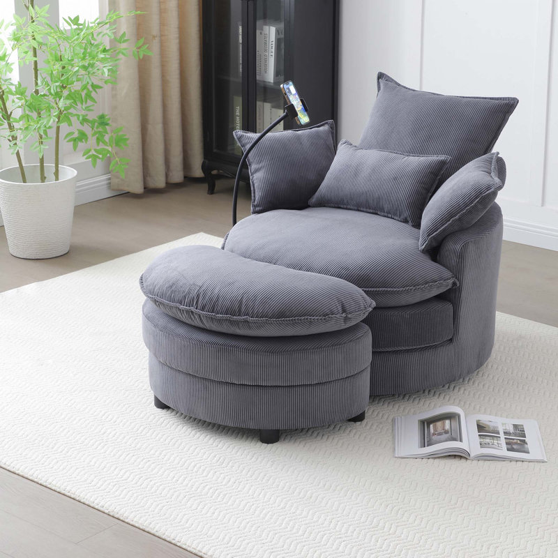 Fauteuil demi-tonneau pivotant à 360 °