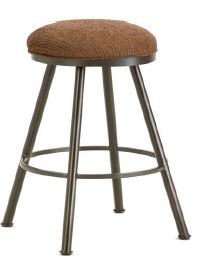 Billie Swivel Upholstered Counter Stool with Metal Frame, Rust, Radar Nugget