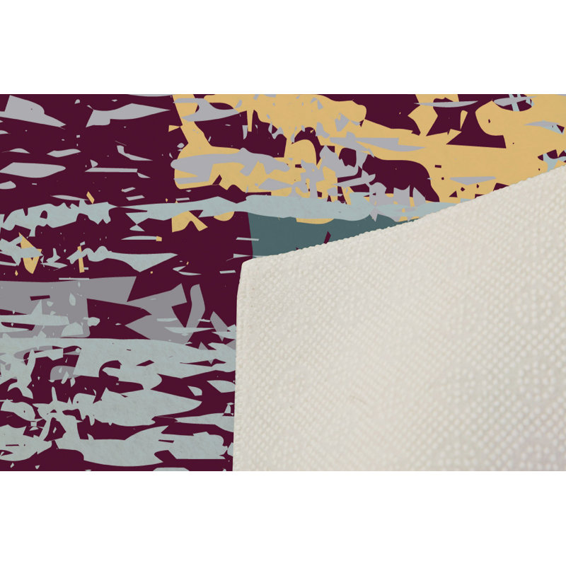 Elegant Hall Carpet, 3D Digital Print Design, 3.9 x 4.9 ft | 100% Polyester, Antibacterial, Non-Slip PVC Dot Underside, Pile Height: 0.04 in, Machine Washable, Perfect for Living Room & Entryway Decor