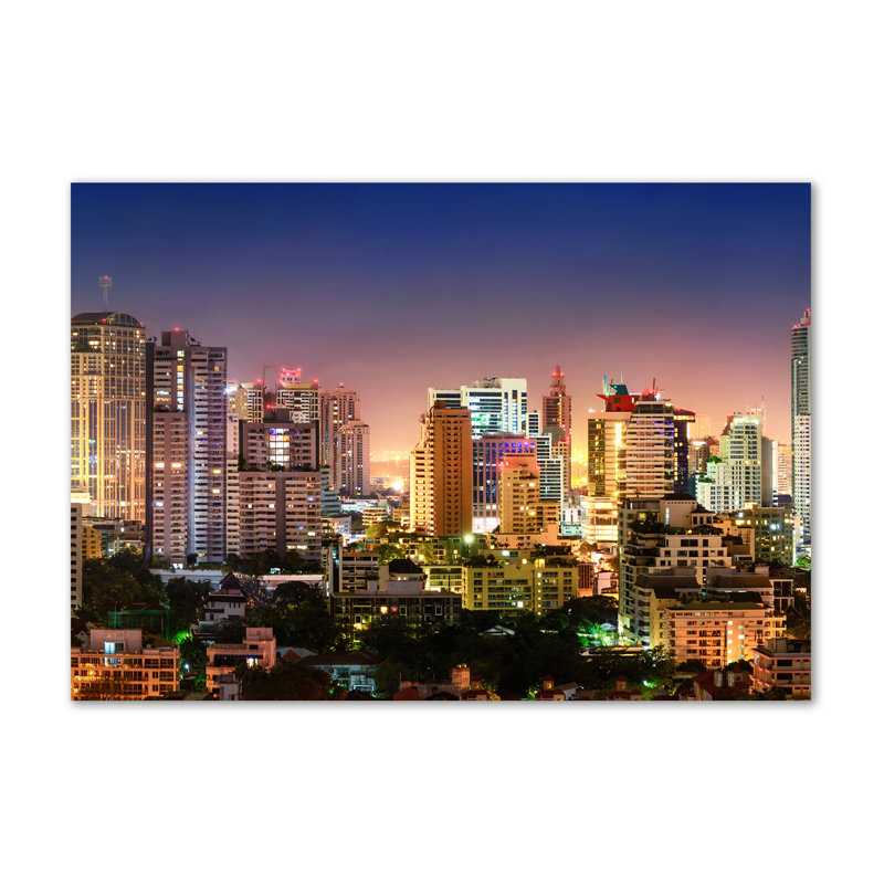 Bangkok By Night - Wrapped Canvas Print