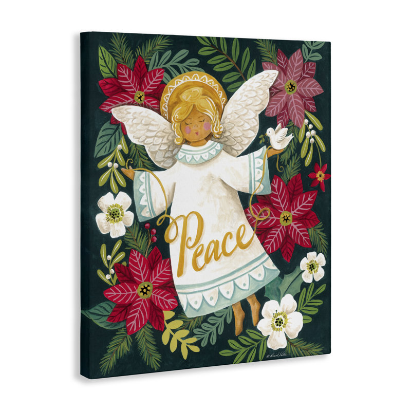 Ange avec toile Peace & Botanicals, design par Diane Kater
