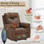 Fauteuil inclinable électrique Edinaud en similicuir avec chaleur et massage, ports de charge USB, repose-pieds allongé