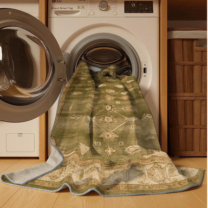 Machine Washable Overdyed Brown Area Rug, Rectangle 2' x 3'