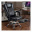 Fauteuil de massage avec chauffeur, repose-pieds, noir