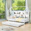 Lit de jour en bois avec couchette simple et tablettes-1595882671