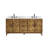 Clara 72" Double Bathroom Vanity in Weathered Brown with Calacatta Truffle White Quartz Countertop No Mirror