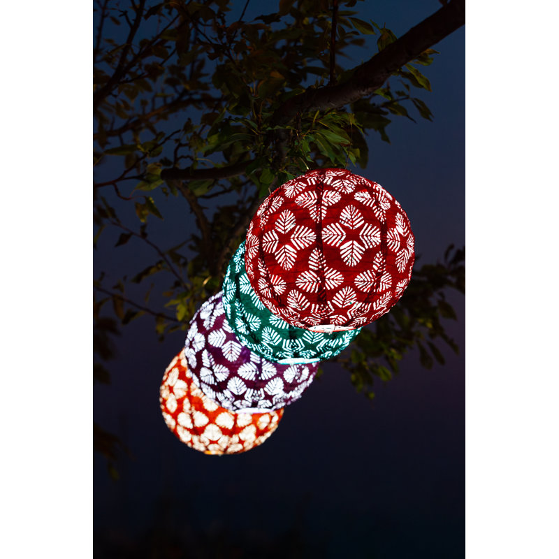Chili Red 12'' Solar Powered LED Outdoor Lantern