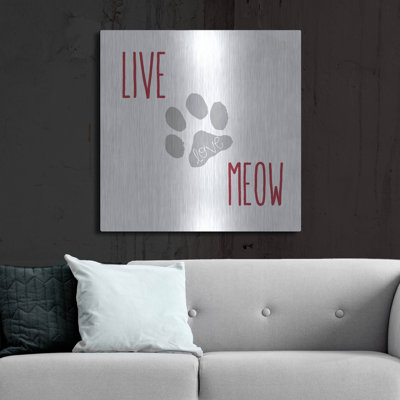  «Live Love Meow 2» par Erin Clark, art mural en métal, 24 po x 24 po