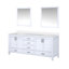 Meuble-lavabo double blanc 80 po X P 22 po P, plateau en marbre de culture et Miroir-118001488