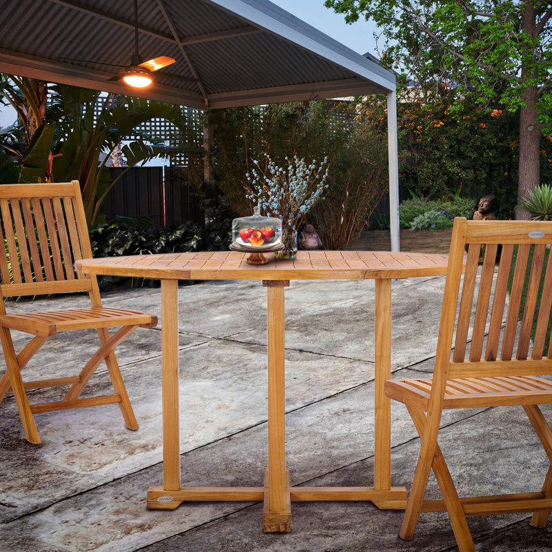 Hatteras Outdoor Round Teak Dining Table, 48"