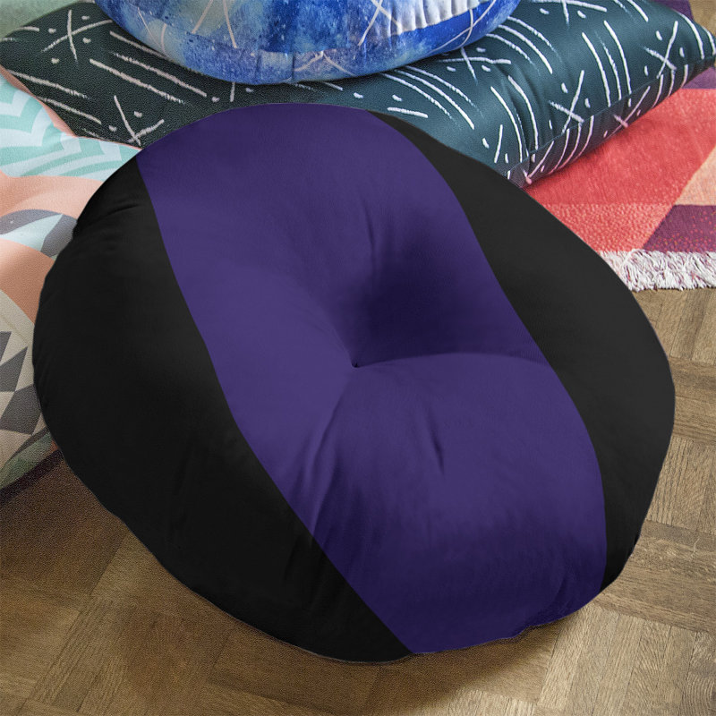 Coussin de sol touffeté baltimore retour, H 26 po x l 26 po, Noir / Mauve