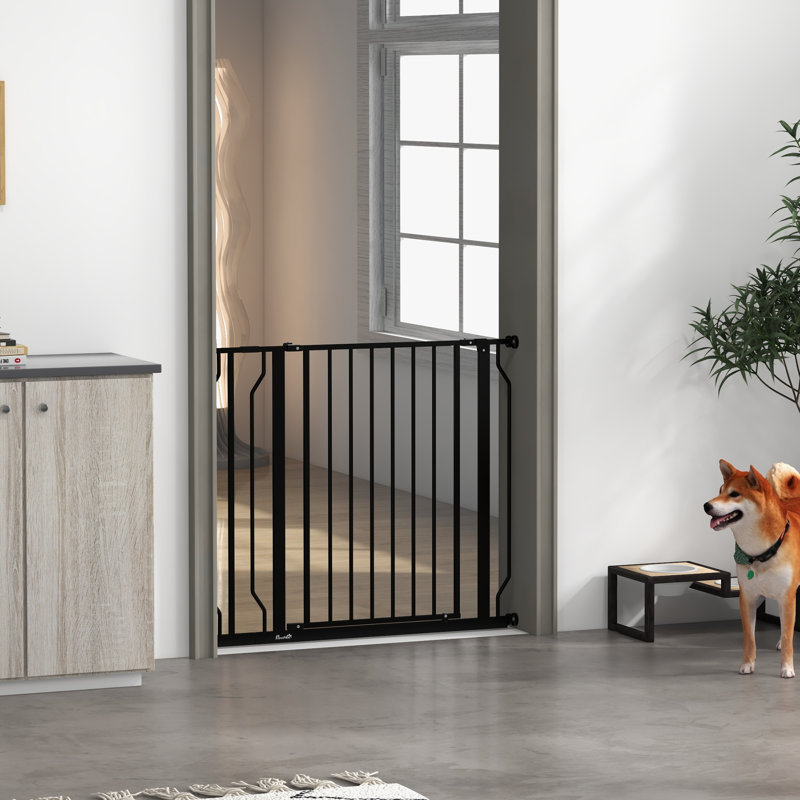 Metal Pressure Mounted Pet Gate, Black