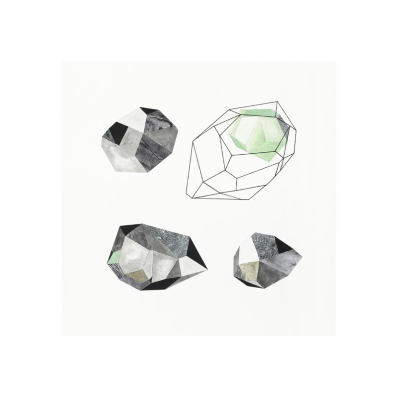 «Prismes in Mint I» par Natasha Marie - impression d'art graphique, H 40 po x l 40 po x P 1,5 po, Plexi
