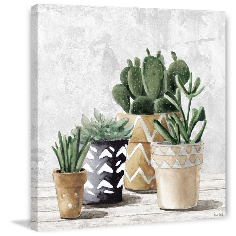" Triangle Pots " by Parvez Taj Painting Print, 18" H x 18" W x 1.5" D
