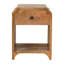 Mini table de chevet en chêne avec tiroir et tablette ouverte, beige et brun