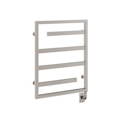 23.5"x31" Vasto Wall Mounted Electric Hardwired Towel Warmer - Brushed Nickel, Fluid Filled, Includes Programmable Smart Switch, Lifetime Warranty